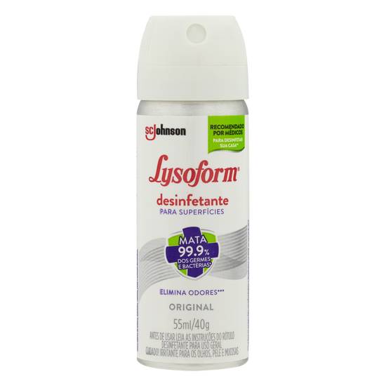 Lysoform desinfetante aerosol para superfícies original (55ml)
