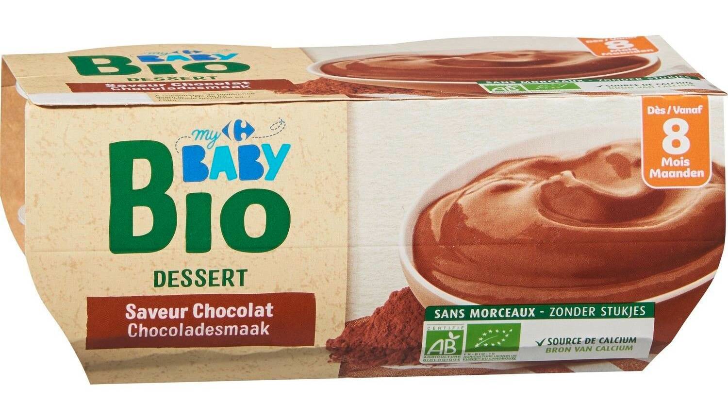 Carrefour Baby Bio - Desserts bébé, chocolat, Dès 8 mois (4)