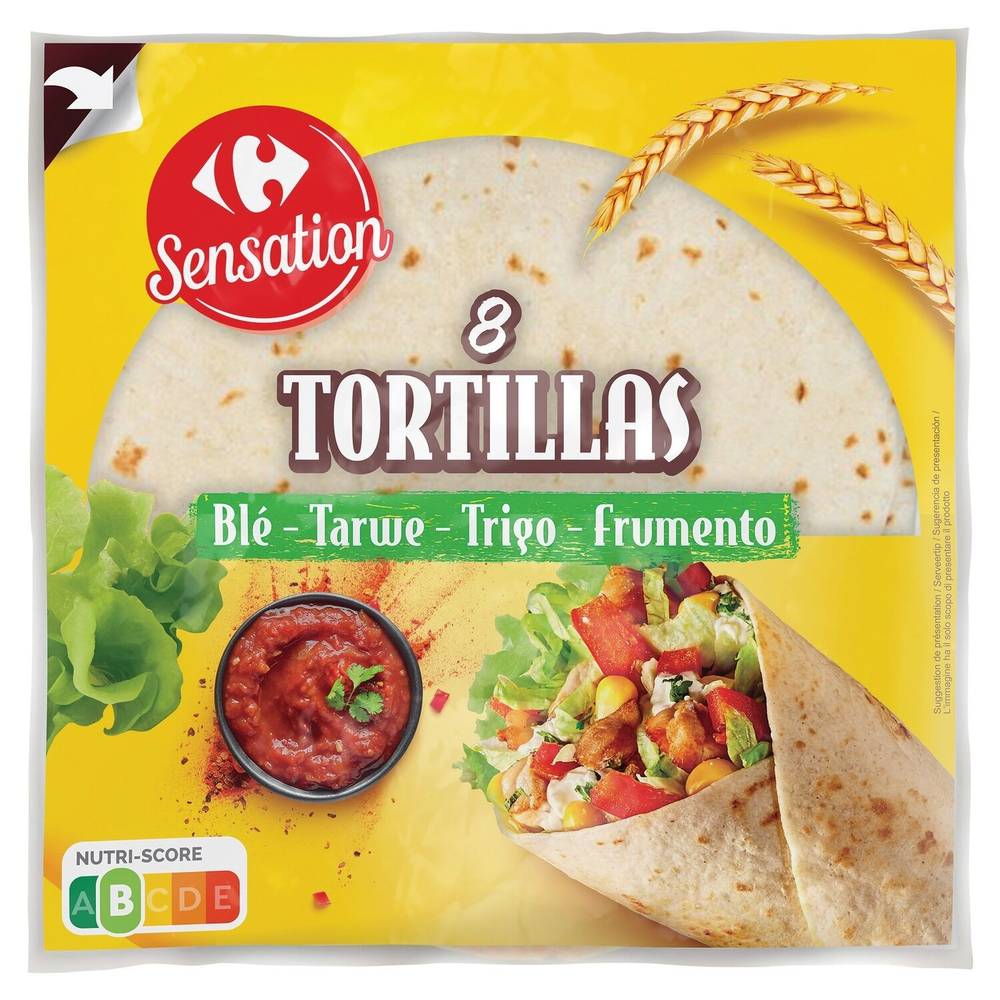 Carrefour Sensation - Galettes tortillas de blé à garnir (8 unités)