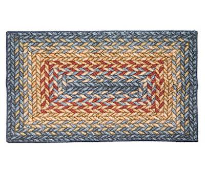 Blue & Red Braided-Print Area Rug, (20" x 34")
