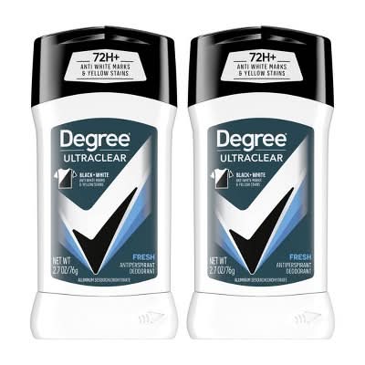 Degree Ultraclear Black With White Antiperspirant Deodorant, Fresh (2 x 2.7 oz)