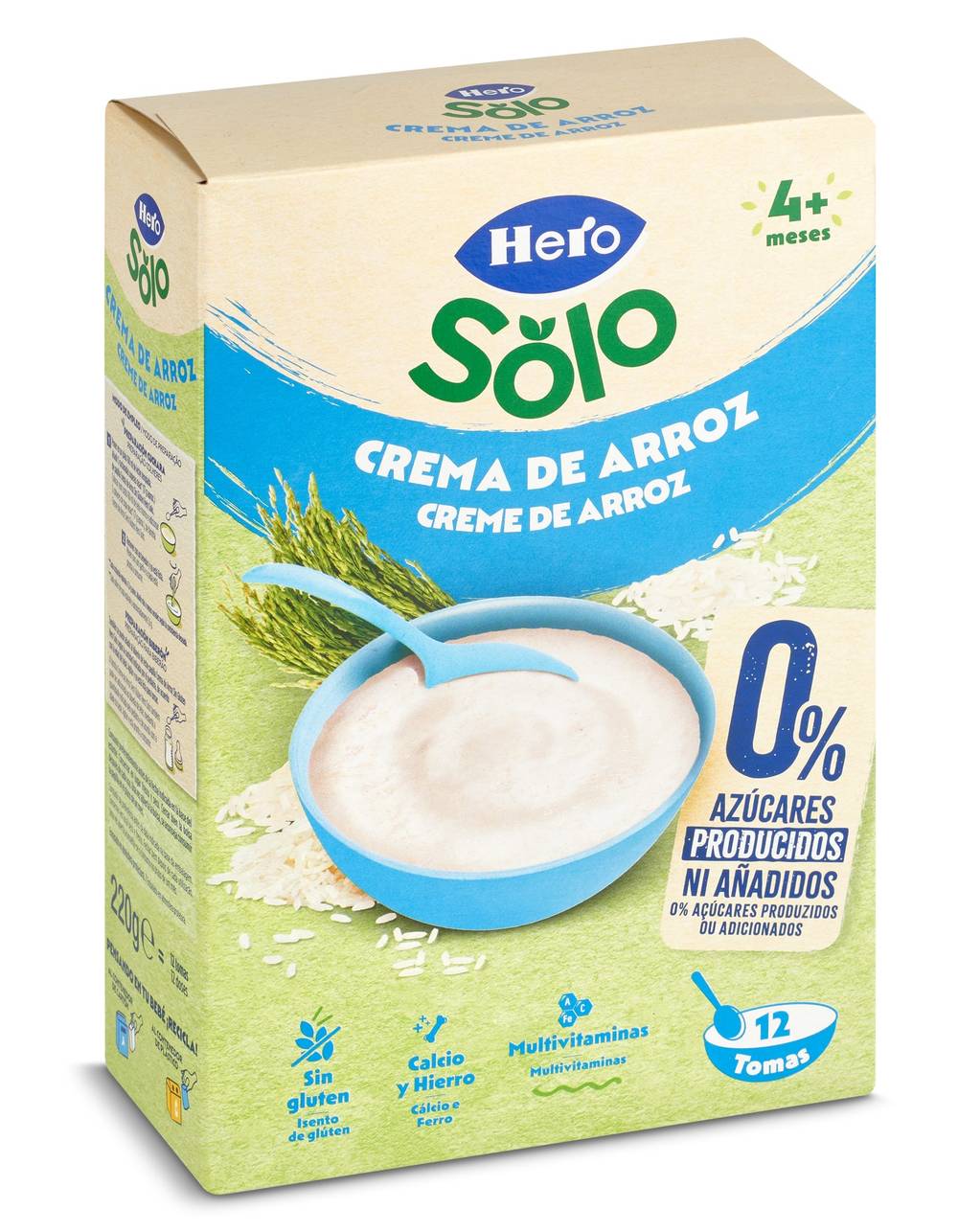 Papilla Crema De Arroz Sin Azúcares Añadidos Hero Caja 220 G