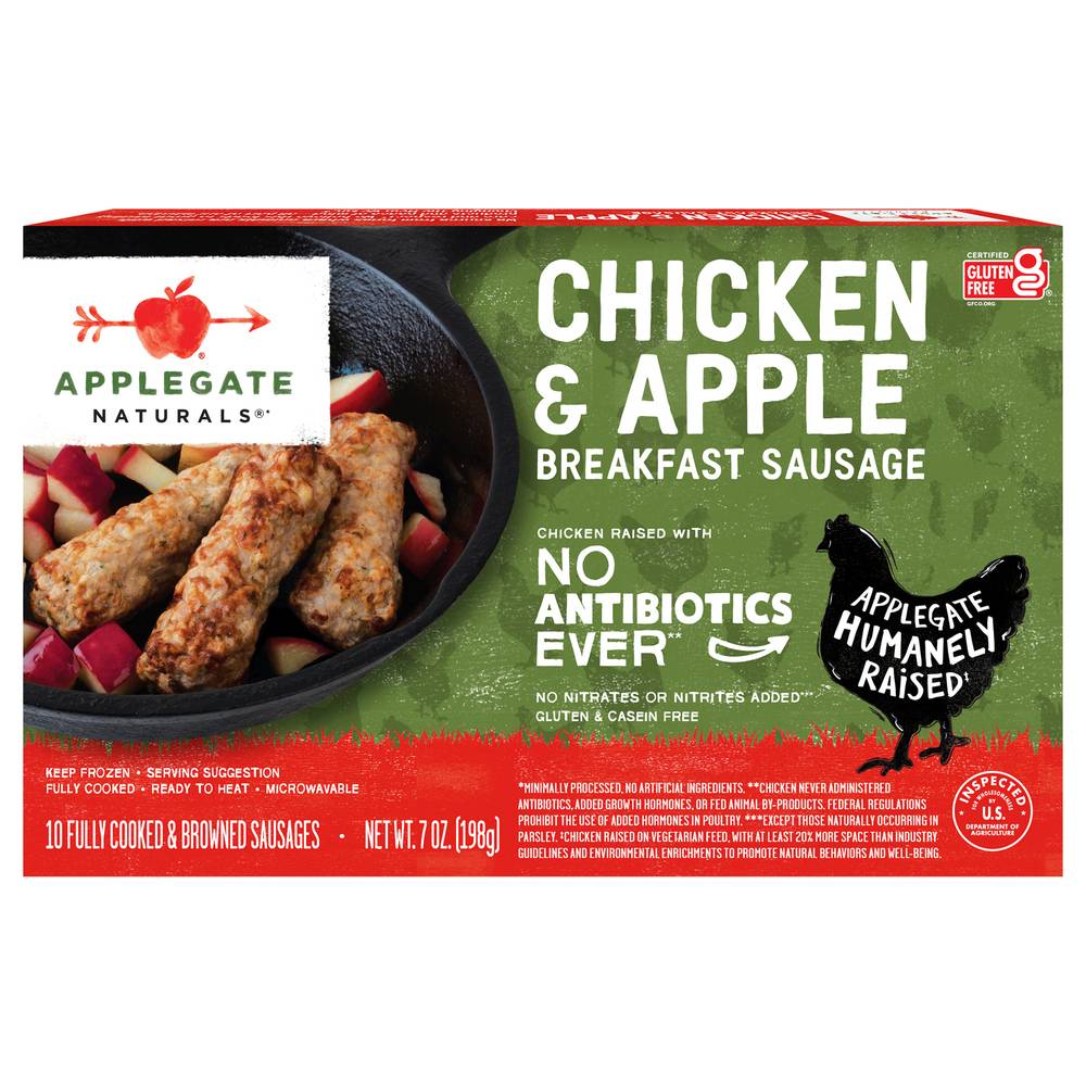 Applegate Naturals Natural Chicken & Apple Breakfast Sausage Links (Frozen) 7 Oz