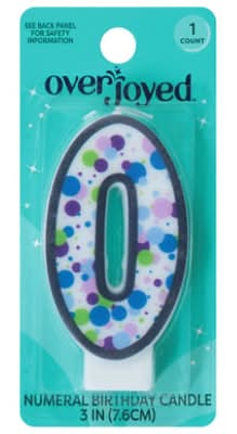 Overjoyed Numeral 0 Birthday Candle