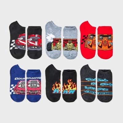 Hot Wheels Boys' No Show Socks, S/M (6 ct)