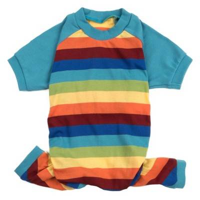 Leveret Dog Cotton Pajamas Striped Colorful Boys XS