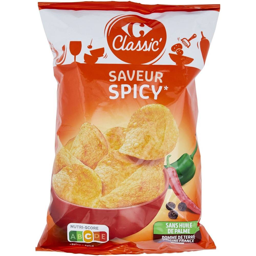 Chips saveur spicy CARREFOUR CLASSIC' - le paquet de 135g