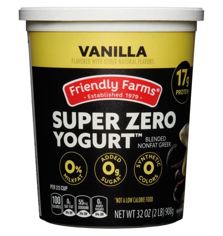 Friendly Farms Blended Greek Fat Free Yogurt, Vanilla (32 oz)