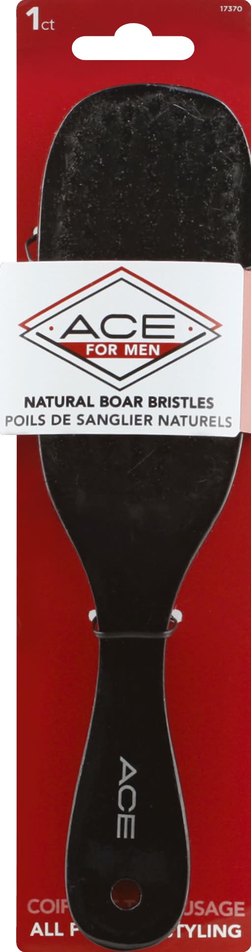 ACE Hairbrush Natural Boar Bristles (6.4 oz)