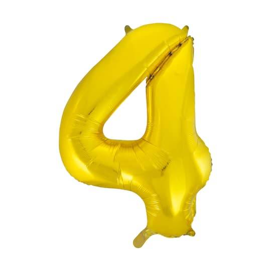 Celebrate It Foil 4 Number Balloon, Gold