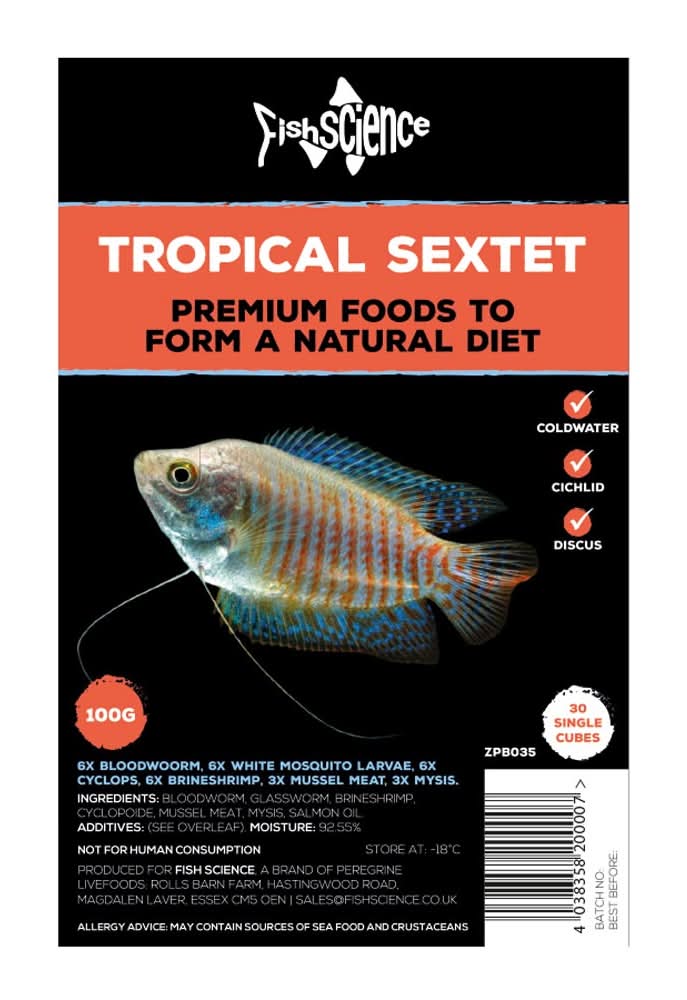 Peregrine Frozen Blister Trop Sextet Reptile Food 100g