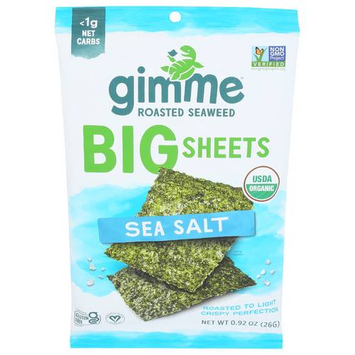 Gimme Health Foods Wrap N Roll Organic Roasted Seaweed Sheets