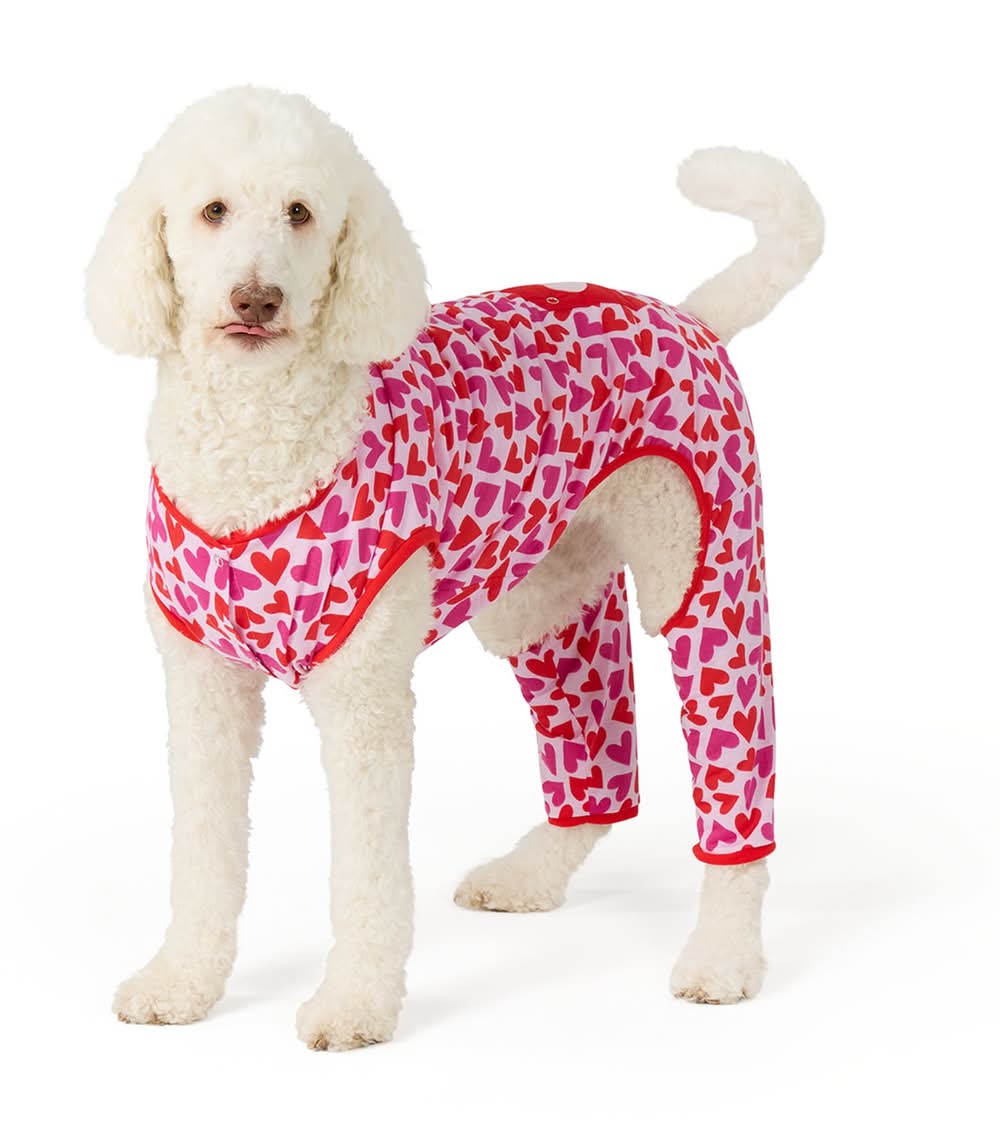 Top Paw® Valentine's Day Dog Pajamas (Color: Red, Size: Medium)