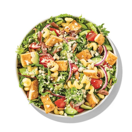 Mediterranean Chicken Salad- 36 grams of protein, 430 calories