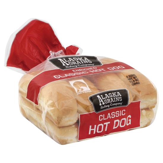 Alaska Grains Baking Company Classic Hot Dog Buns (8 buns)