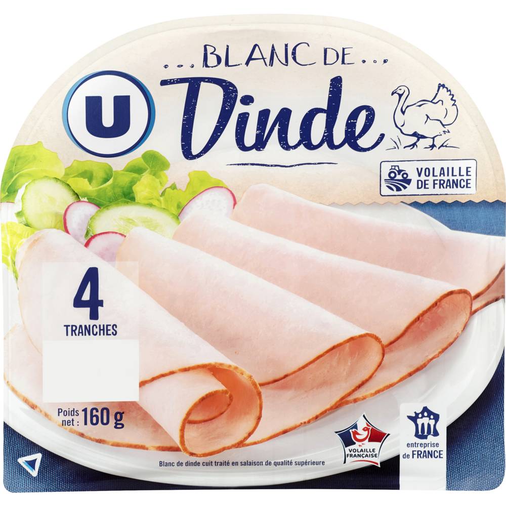 Les Produits U - U blanc de dinde  (4 pièces)