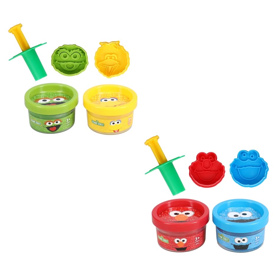 Sesame Street Character Dough And Molds, Assorted Styles And Licensed Characters, 5-pc Pack.