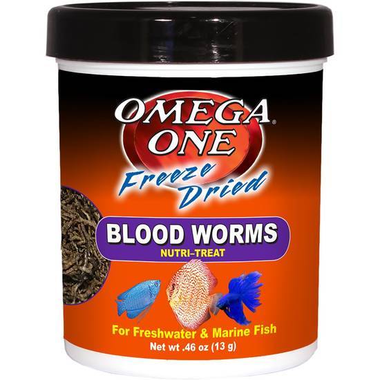 Omega One Freeze Dried Blood Worms (0.5 oz)