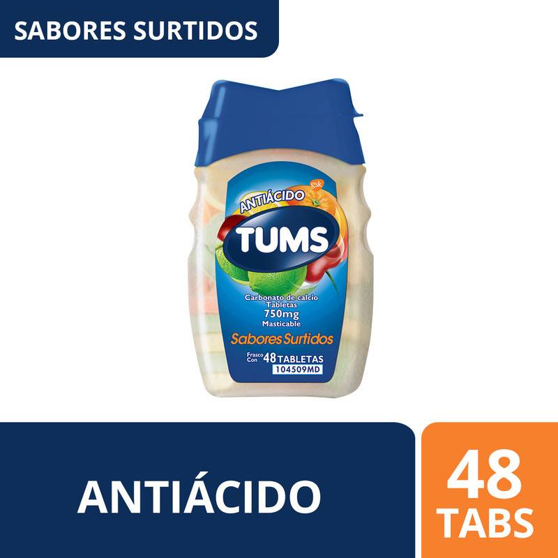 Tums · Antiácido sabores surtidos tabletas 750 mg (48 un)