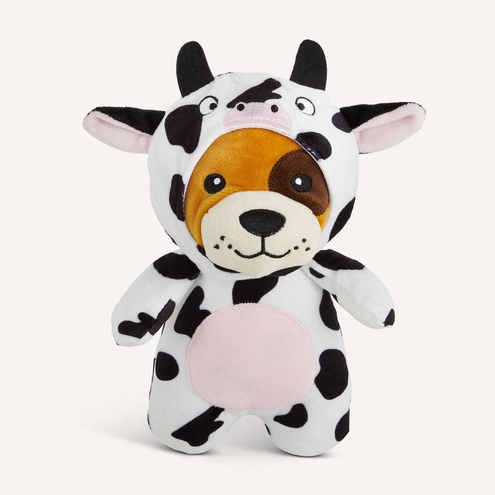 Joyhound Crazy Comfy Plush Cow Dog Toy - Squeaker (Color: White, Size: Large)