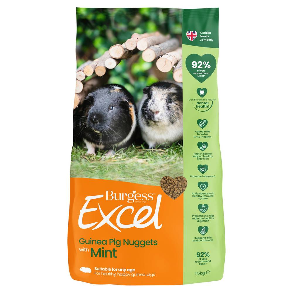 Burgess Excel Guinea Pig Nuggets Pet Food 1.5kg