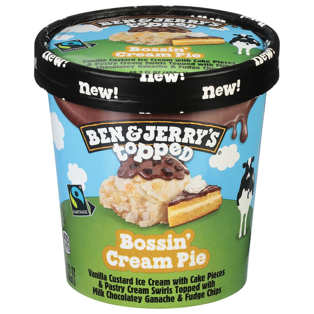 Ben & Jerry's Topped Ice Cream, Bossin' Cream Pie (15.2 fl oz)