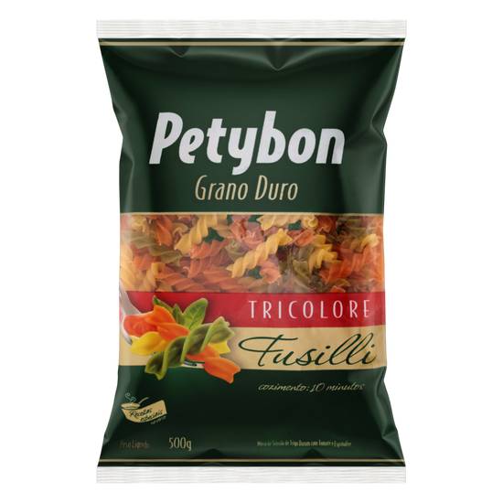 Petybon macarrão fusilli grano duro tricolore tradicional (500g)