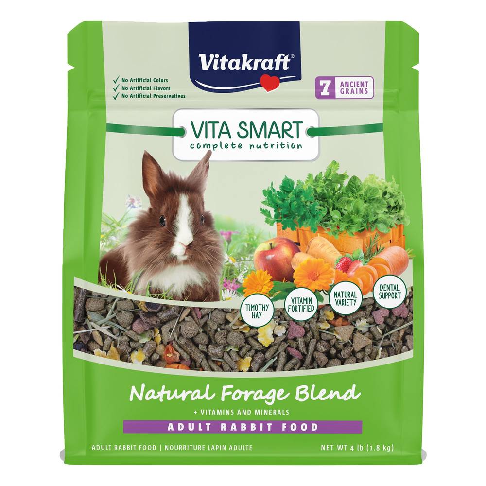 Vitakraft® Vita Smart Complete Nutrition Natural Forage Blend Adult Rabbit Food (Color: Assorted, Size: 4 Lb)