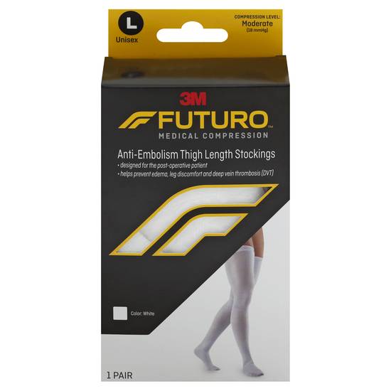 Futuro White Anti-Embolism Thigh Length Stockings