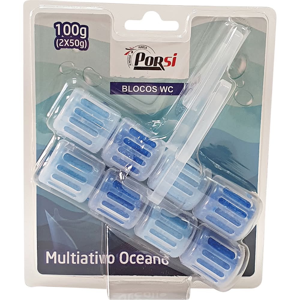 PorSi  - Bloco wc multitat oceano, pack de 2 x 50g
