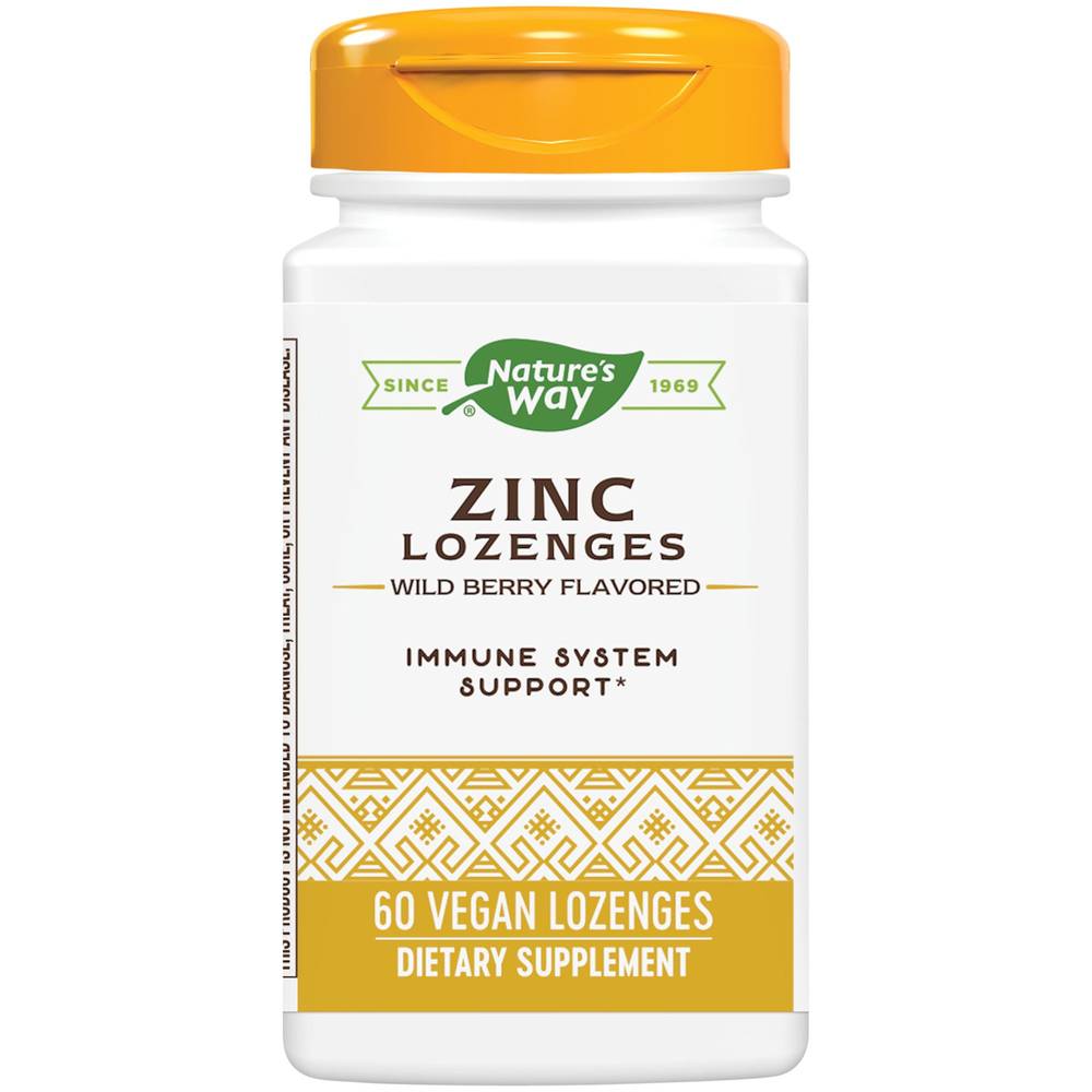 Nature's Way Zinc Lozenges With Echinacea and Vitamin C Dietary Supplement (wild berry)