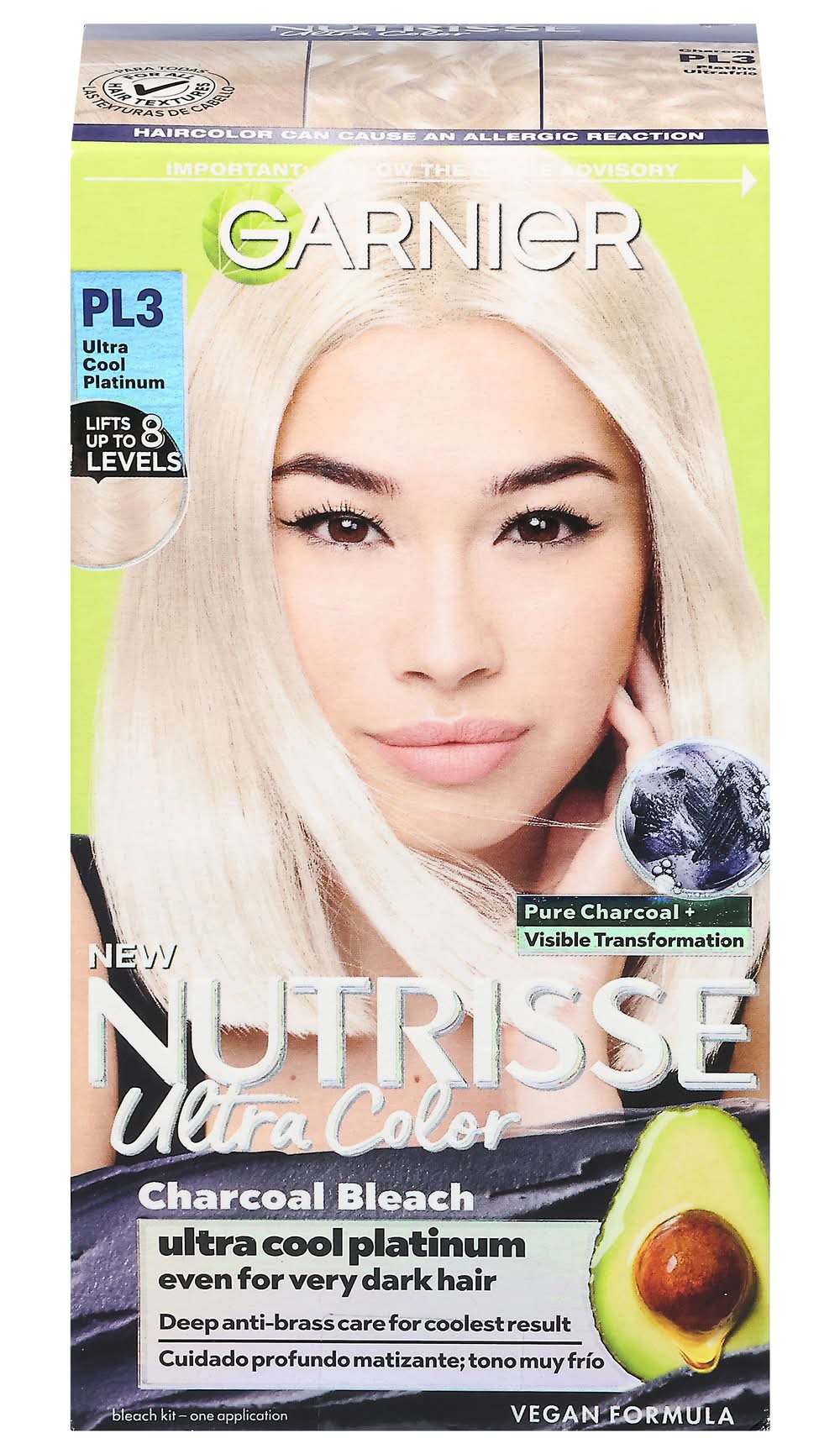 Garnier Nutrisse Ultra Color Cool Platinum, Pl3 Charcoal Bleach (0.06 lbs)