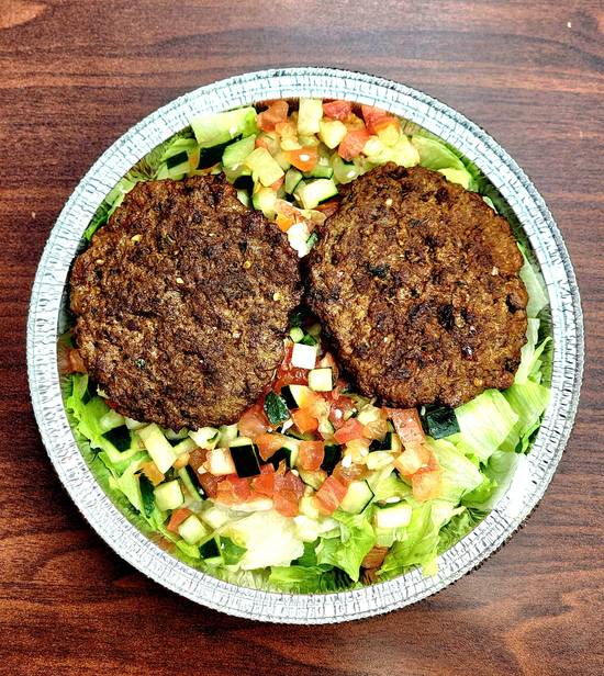 Chapli Kabob Over Salad (Beef) 2pc