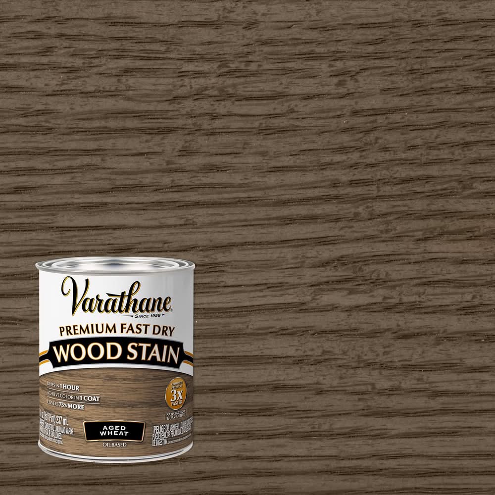 Varathane Premium Aged Wheat Oil-Based Urethane Modified Alkyd Fast Dry Wood Stain 1/2 Pt