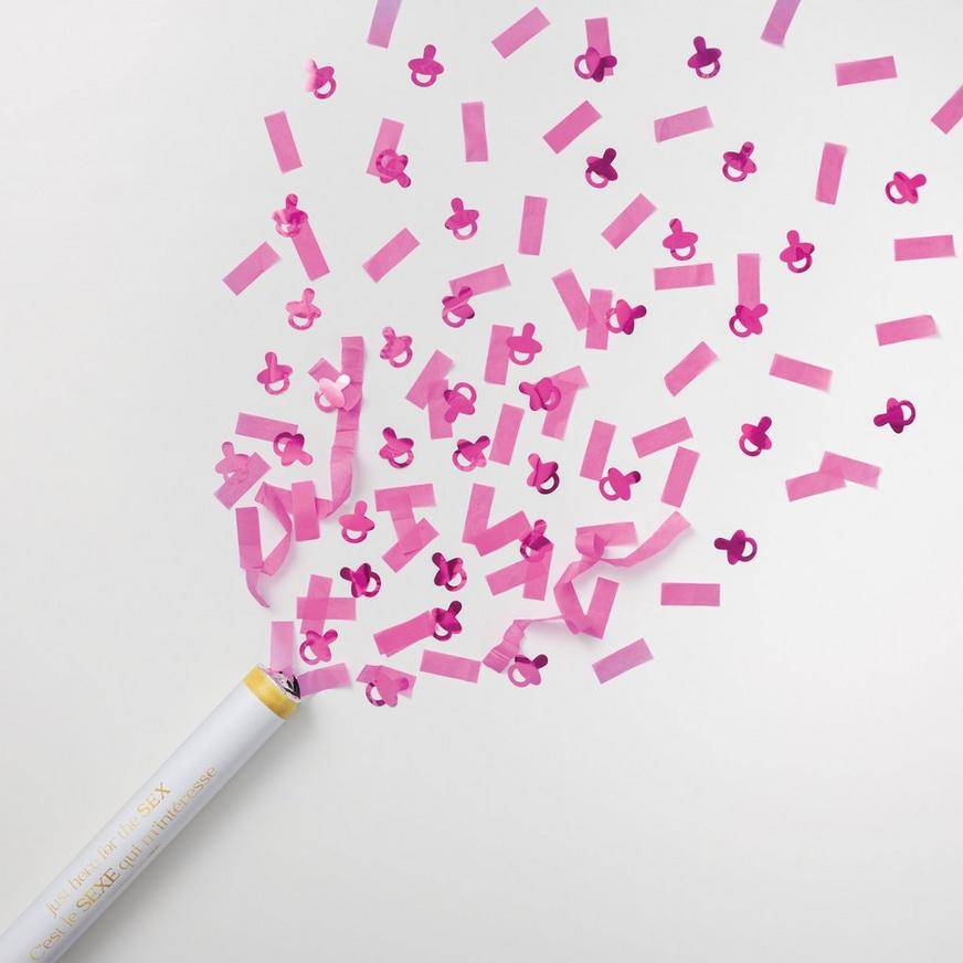 Party City Girl Gender Reveal Confetti Cannon (23in/pink)