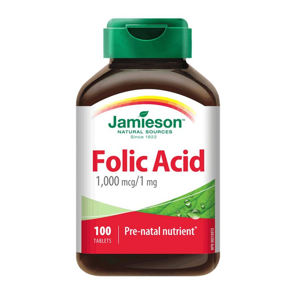 Jamieson Folic Acid Tablets 1000 Mcg (100 units)