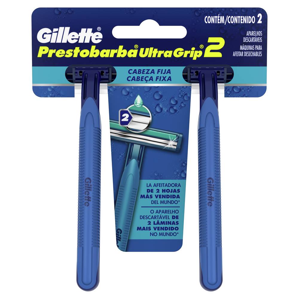 Gillette · Rastrillo prestobarba ultra grip desechable (2 un)