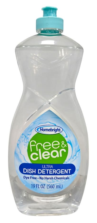 Homebright Free & Clear Ultra Dish Liquid Detergent (19 fl oz)