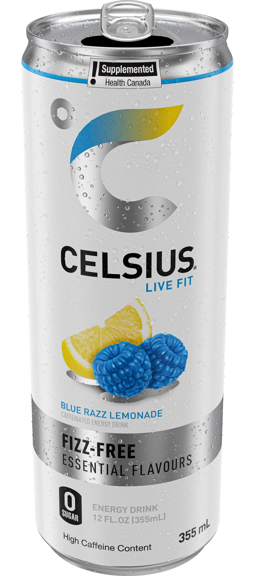 Celsius Fizz Free Energy Drink, Blue Razz Lemonade (355 ml)