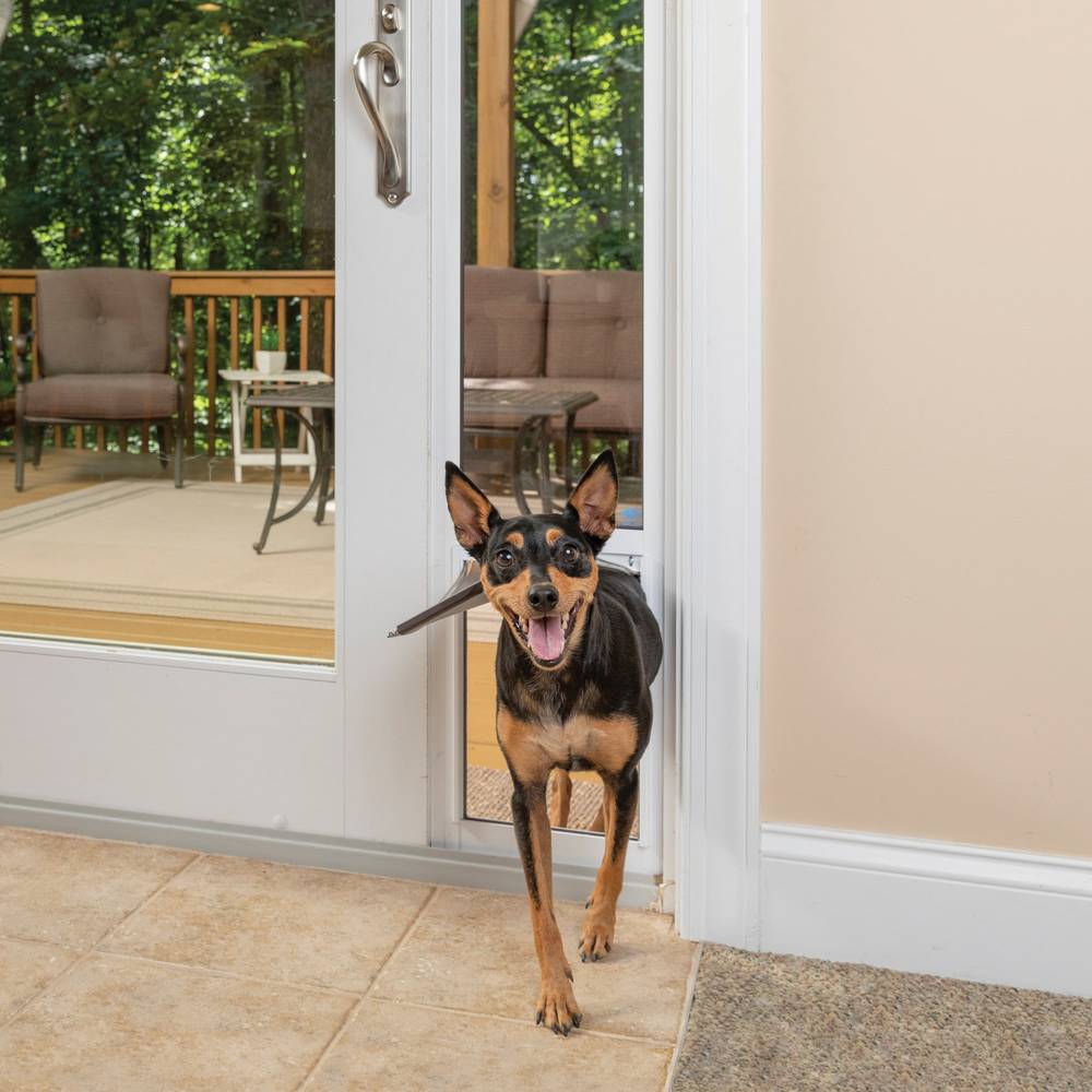 PetSafe 11-1/2-in x 77-5/8-in White Aluminum Medium Dog/Cat Door for Sliding door | PPA11-13127