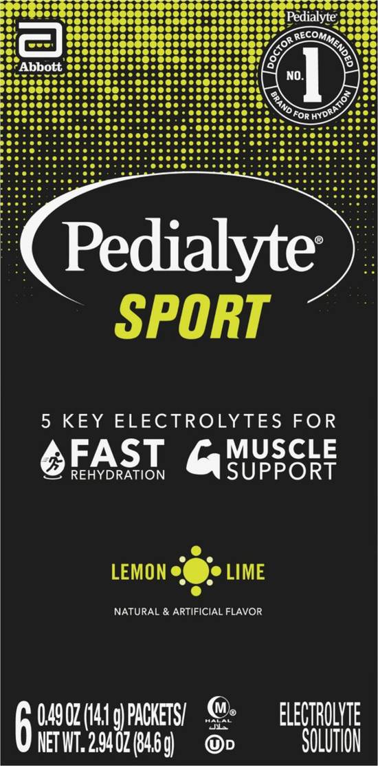 Pedialyte Sport Lemon Lime Electrolyte Solution (6 ct)