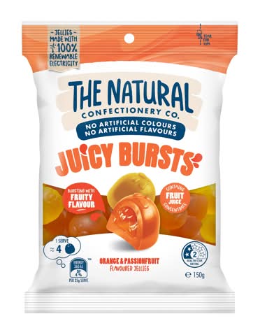 The Natural Confec. Co Orange & Passionfruit Juicy Bursts 150g