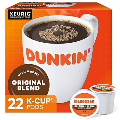 Dunkin' Original Blend Coffee Keurig® K-Cup® Pods, Medium Roast, 22/Box (400845)