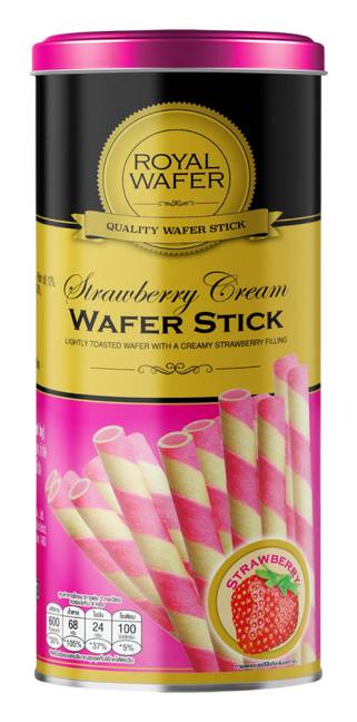Royal Wafer Strawberry, Creamy Wafer Stick (125g)
