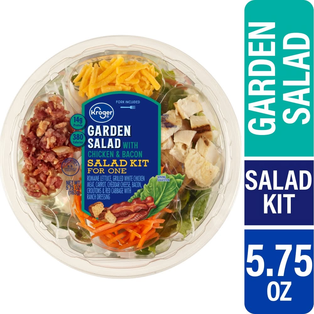 Kroger Garden Salad With Chicken & Bacon Salad Kit (5.75 oz)