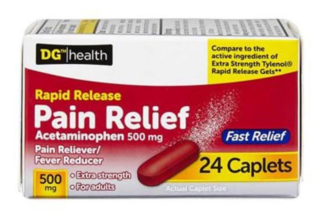 DG Health Rapid Release Acetaminophen Pain Relief Caplets 500 mg (24 ct)
