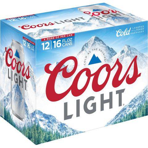 Coors Light 12 Pack 16oz Can