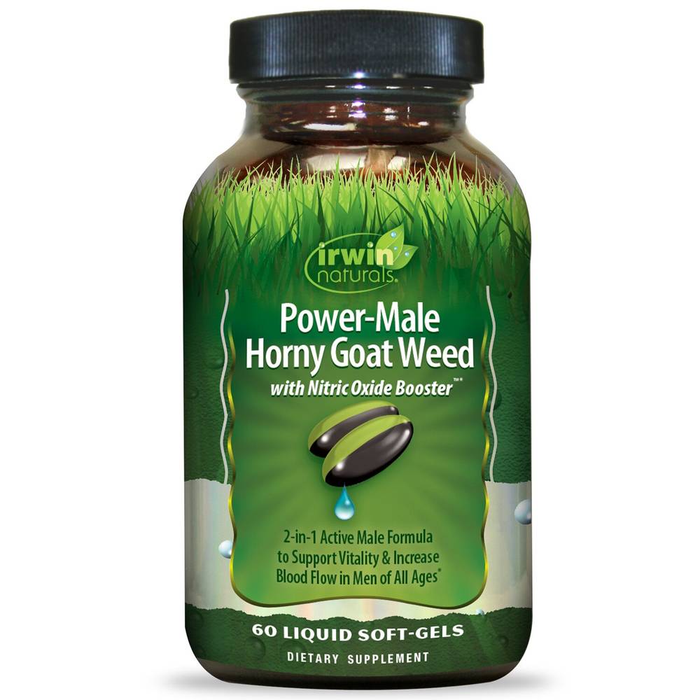 Irwin Naturals Power-Male Horny Goat Weed With Nitric Oxide Booster Soft-Gels (60 ct)