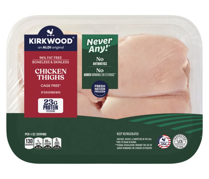 Never Any! Antibiotic Free Boneless Skinless Chicken Thighs, per lb