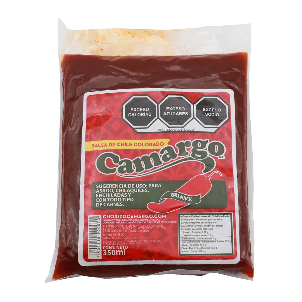 Camargo salsa chile colorado (bolsa 350 ml)